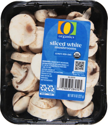 O Organics White Mushrooms Sliced - 8 Oz