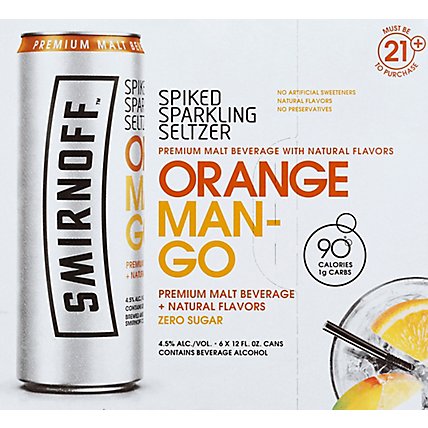 Smirnoff Spiked Seltzer Orange Mango In Cans - 6-12 Fl. Oz. - Image 3