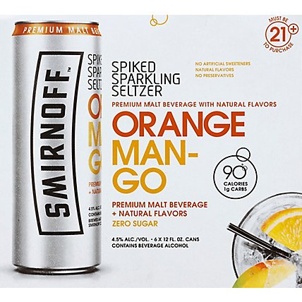 Smirnoff Spiked Seltzer Orange Mango In Cans - 6-12 Fl. Oz. - Image 2
