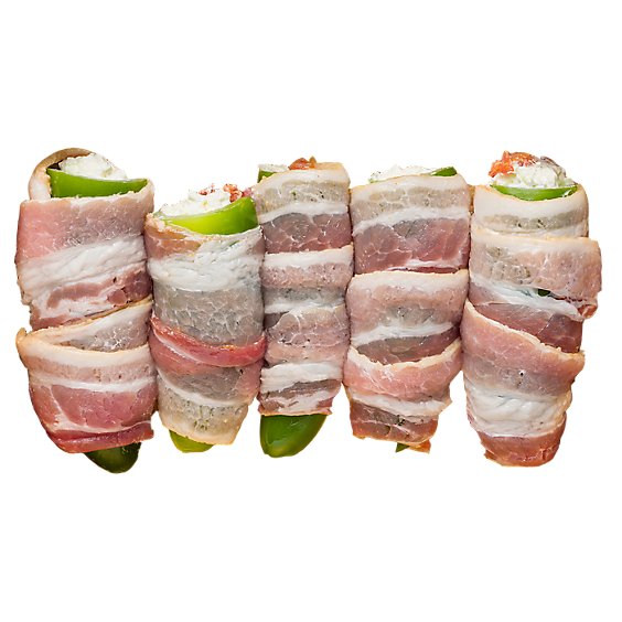 Meat Service Counter Bacon Wrapped Cream Cheese Stuffed Jalapenos