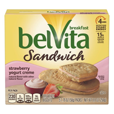 belVita Breakfast Biscuits Strawberry Yoghurt Creme - 8.8 Oz