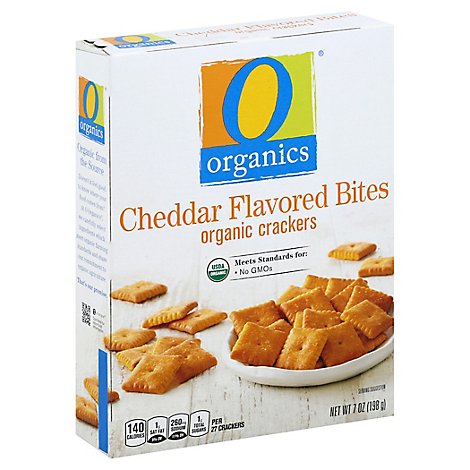 O Organics Crackers Cheddar Bites - 7 Oz