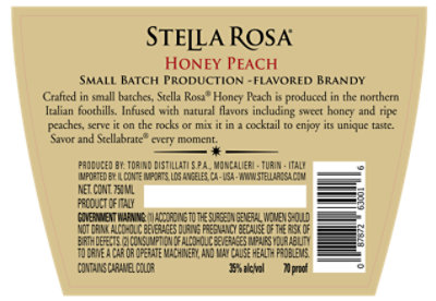Stella Rosa Brandy Honey Peach Italian Brandy - 750 Ml - Image 4