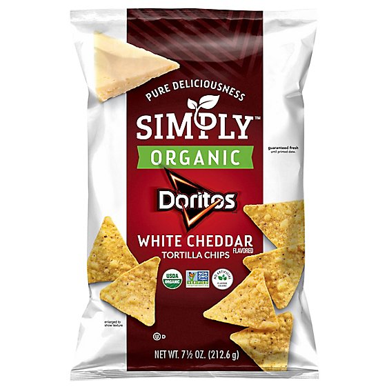 Doritos Simply Organic Tortilla Chips White Cheddar - 7.5 Oz
