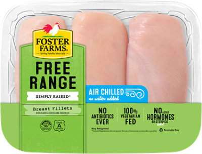 Foster Farms Free Range Boneless Skinless Chicken Breast Fillets - Lb - Image 1