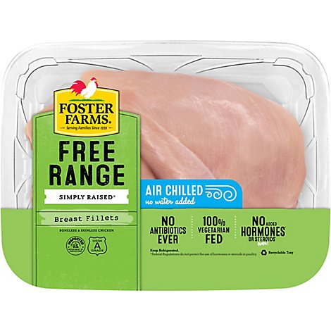 Foster Farms Chicken Breast Fillets Boneless Skinless - 2.00 LB