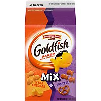 Pepperidge Farm Goldfish Crackers Baked Snack Mix Xtra Cheddar + Pretzel - 34 Oz - Image 2