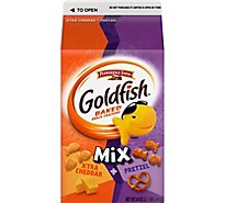 Pepperidge Farm Goldfish Crackers Baked Snack Mix Xtra Cheddar + Pretzel - 34 Oz
