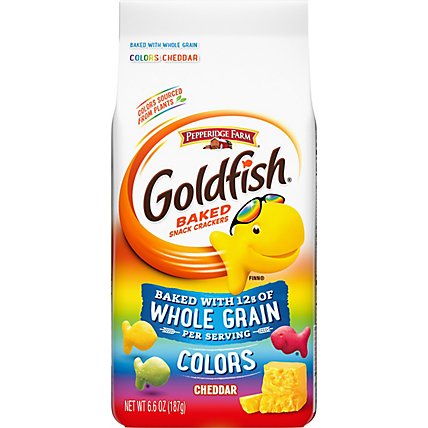 Pepperidge Farm Goldfish Crackers Baked Snack Whole Grain Cheddar Colors - 6.6 Oz - Image 2