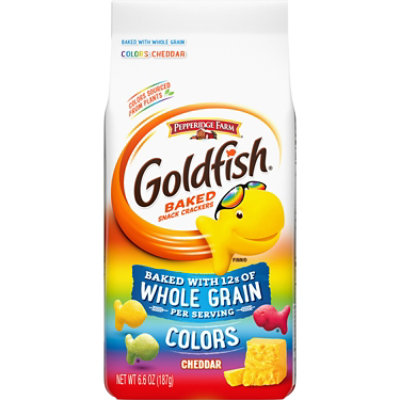 Pepperidge Farm Goldfish Crackers Baked Snack Whole Grain Cheddar Colors - 6.6 Oz
