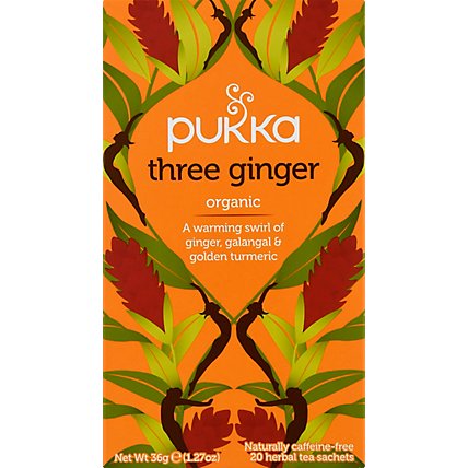 Pukka Herbal Tea Organic Three Ginger - 20 Count