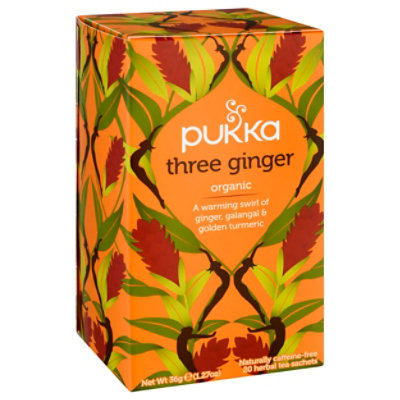 Pukka Herbal Tea Organic Three Ginger - 20 Count - Safeway
