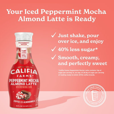 Califia Farms Peppermint Mocha Cold Brew Coffee with Almond Milk - 48 Fl. Oz. - Image 3