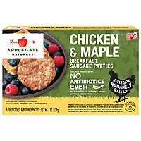 Applegate Naturals Frozen Chicken & Maple Breakfast Sausage Patties - 7 Oz - Image 2