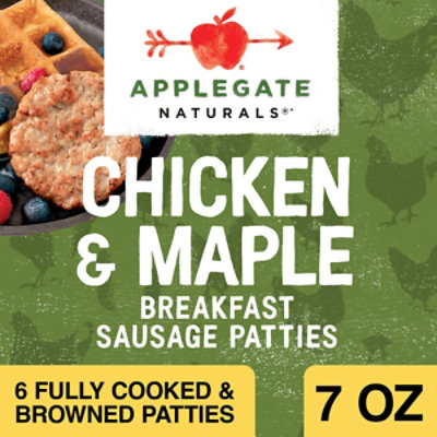 Applegate Naturals Frozen Chicken & Maple Breakfast Sausage Patties - 7 Oz - Image 2
