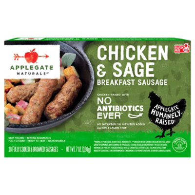 Applegate Natural Chicken & Sage Breakfast Sausage Frozen - 7oz - Image 2