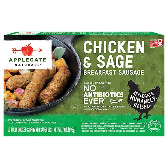 Applegate Natural Chicken & Sage Breakfast Sausage Frozen - 7oz