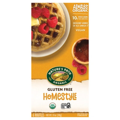 Nature's Path Organic Gluten Free Homestyle Waffles 6 Count - 7.5 Oz