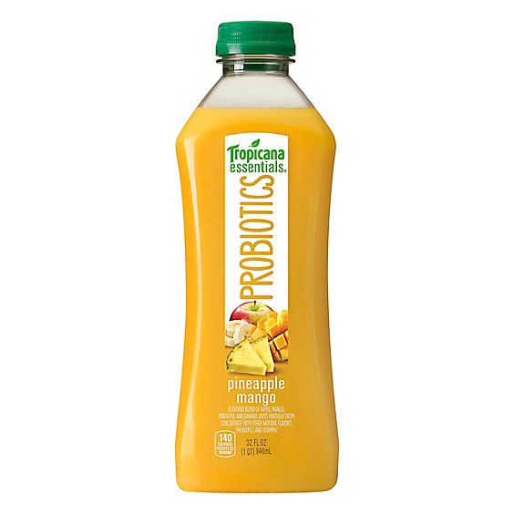 Tropicana Essentials Probiotics Pineapple Mango Chilled - 32 Fl. Oz.