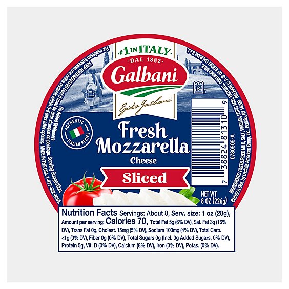 Galbani Fresh Mozzarella Sliced Ball - 8 Oz