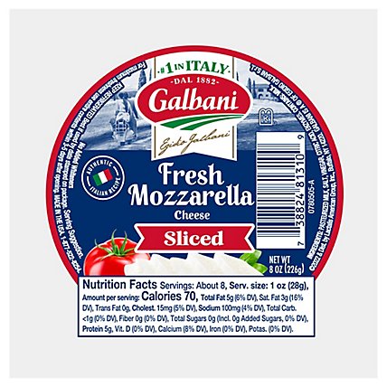 Galbani Fresh Mozzarella Sliced Ball - 8 Oz - Image 1