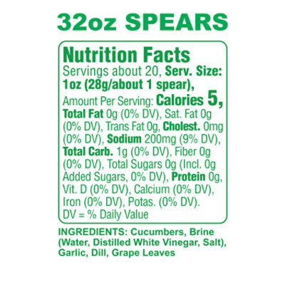 Grillos Pickles Spears Classic Dill - 32 Fl. Oz. - Image 2