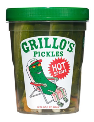 Grillos Pickles Spears Classic Dill Hot - 32 Fl. Oz. - Image 1