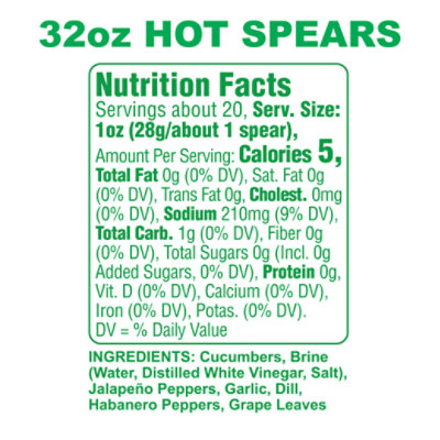 Grillos Pickles Spears Classic Dill Hot - 32 Fl. Oz. - Image 2