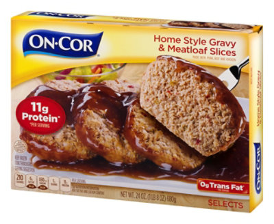 On-Cor Entrees Homestyle Gravy & Meat Loaf Slices Pork Beef & Chicken - 24 Oz - Image 2