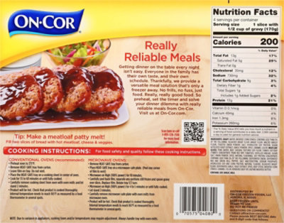 On-Cor Entrees Homestyle Gravy & Meat Loaf Slices Pork Beef & Chicken - 24 Oz - Image 5