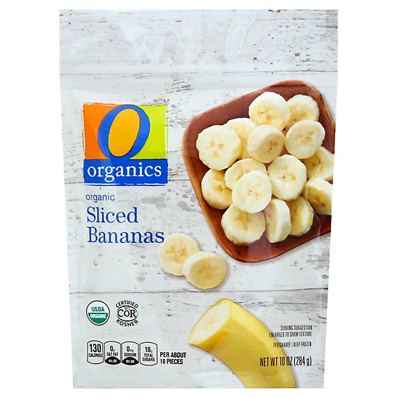 O Organics Organic Bananas Sliced - 10 Oz