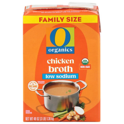 O Organics Organic Broth Low Sodium Chicken Flavored - 48 Oz