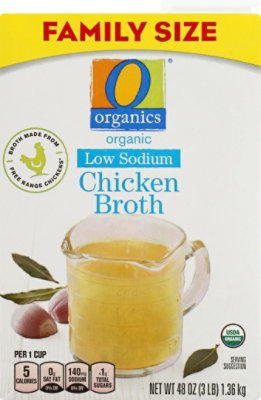 O Organics Organic Broth Low Sodium Chicken Flavored - 48 Oz - Image 2