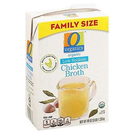O Organics Organic Broth Low Sodium Chicken Flavored - 48 Oz - Image 1