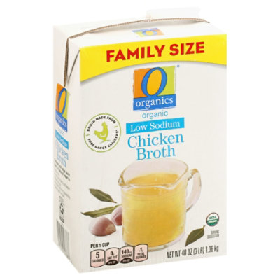 O Organics Organic Broth Low Sodium Chicken Flavored - 48 Oz