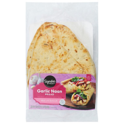 Fresh Baked Signature SELECT Garlic Flat Bread Naan - Each