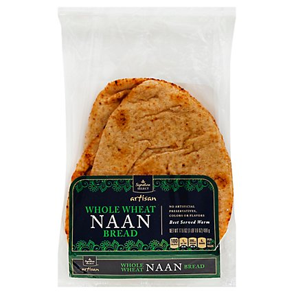 Signature SELECT Naan Whole Wheat Flat Bread - Each - Image 1