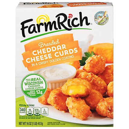 Farm Rich Snacks Cheddar Cheese Curds In A Crispy Golden Coating - 16 Oz - Image 2