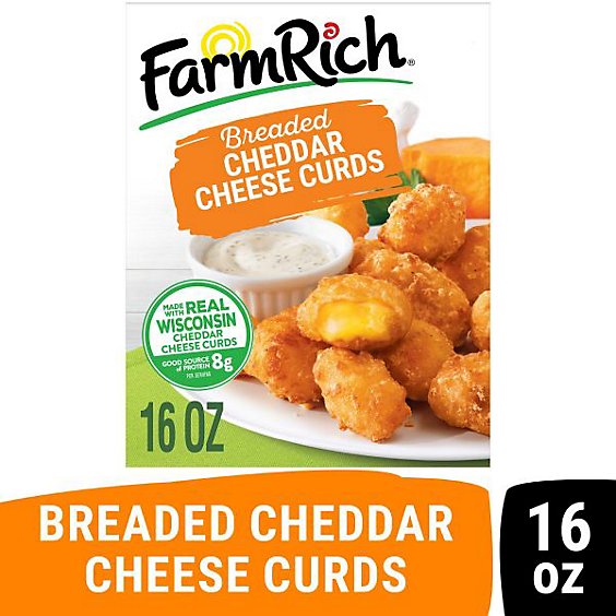 Farm Rich Snacks Cheddar Cheese Curds In A Crispy Golden Coating - 16 Oz