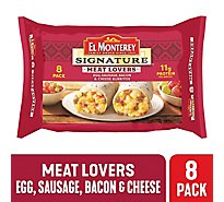 El Monterey Signature Meat Lovers Egg Sausage Bacon & Cheese Breakfast Burritos 8 Count - 36 Oz