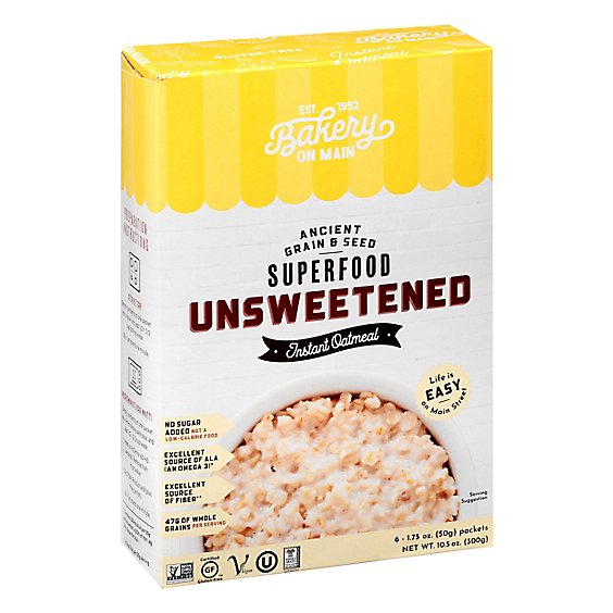 Bakery On Main Oatmeal Instant Traditional Unsweetened - 6-1.75 Oz