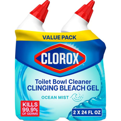 Clorox Ocean Mist Clinging Bleach Gel Toilet Bowl Cleaner Pack - 2-24 Oz - Image 1