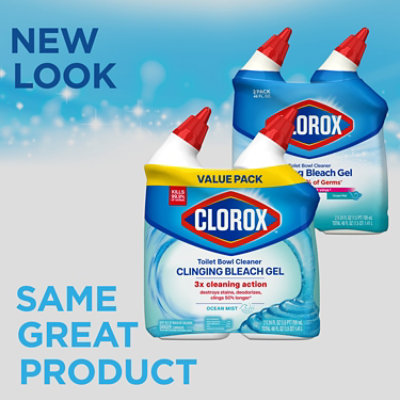 Clorox Ocean Mist Clinging Bleach Gel Toilet Bowl Cleaner Pack - 2-24 Oz - Image 3