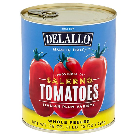 DeLallo Tomatoes Peeled Whole Italian - 28 Oz
