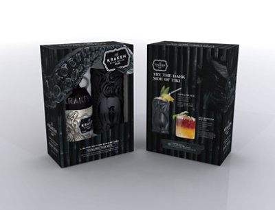 Kraken Rum Black Spiced With Tiki Glass - 750 Ml - Image 1