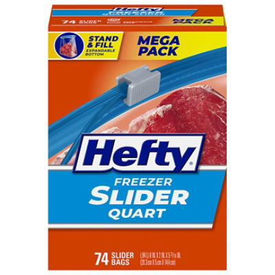 Hefty Freezer Slider Bags Freezer Quart Mega Pack - 74 Count - Image 3