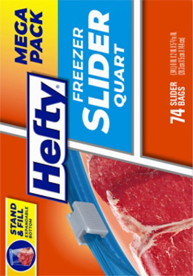 Hefty Freezer Slider Bags Freezer Quart Mega Pack - 74 Count - Image 3
