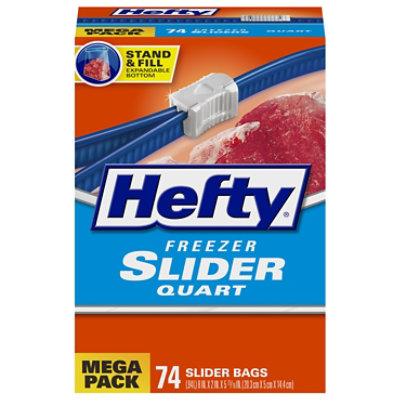 Hefty Slider Bags, Freezer, Quart - 25 bags