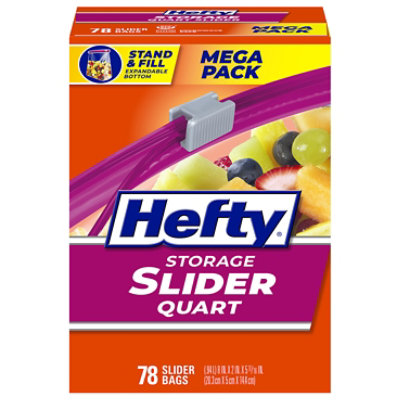 Hefty Slider Storage Bags Quart Size - 78 Count - Image 1