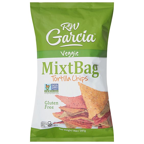 RW Garcia MixtBag Tortilla Chips Veggie & White Corn - 14 Oz